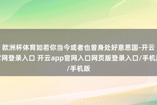欧洲杯体育如若你当今或者也曾身处好意思国-开云官网登录入口 开云app官网入口网页版登录入口/手机版