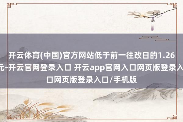 开云体育(中国)官方网站低于前一往改日的1.2628好意思元-开云官网登录入口 开云app官网入口网页版登录入口/手机版