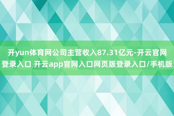 开yun体育网公司主营收入87.31亿元-开云官网登录入口 开云app官网入口网页版登录入口/手机版