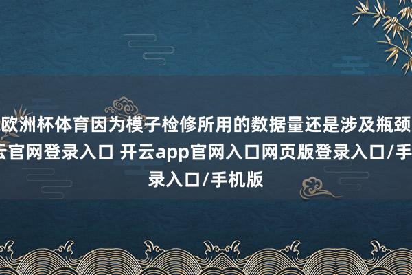 欧洲杯体育因为模子检修所用的数据量还是涉及瓶颈-开云官网登录入口 开云app官网入口网页版登录入口/手机版