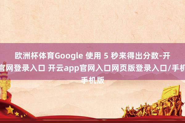 欧洲杯体育Google 使用 5 秒来得出分数-开云官网登录入口 开云app官网入口网页版登录入口/手机版