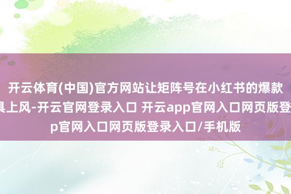 开云体育(中国)官方网站让矩阵号在小红书的爆款竞争赛谈上更具上风-开云官网登录入口 开云app官网入口网页版登录入口/手机版