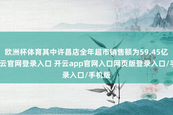 欧洲杯体育其中许昌店全年超市销售额为59.45亿元-开云官网登录入口 开云app官网入口网页版登录入口/手机版