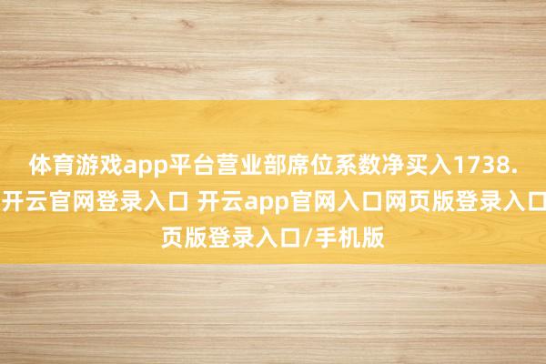 体育游戏app平台营业部席位系数净买入1738.31万元-开云官网登录入口 开云app官网入口网页版登录入口/手机版