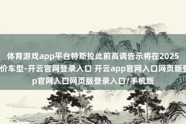 体育游戏app平台特斯拉此前高调告示将在2025年上半年推出廉价车型-开云官网登录入口 开云app官网入口网页版登录入口/手机版