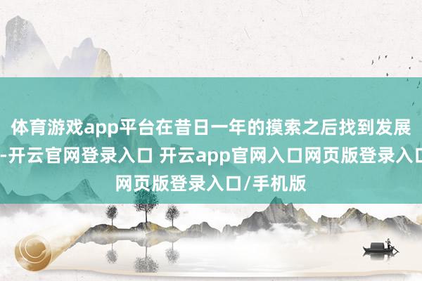 体育游戏app平台在昔日一年的摸索之后找到发展的新旅途-开云官网登录入口 开云app官网入口网页版登录入口/手机版