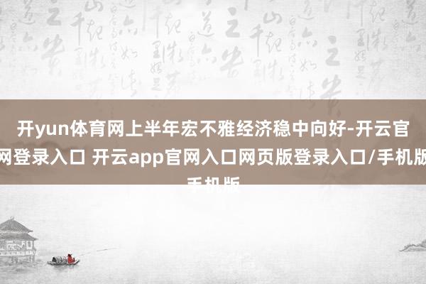 开yun体育网上半年宏不雅经济稳中向好-开云官网登录入口 开云app官网入口网页版登录入口/手机版
