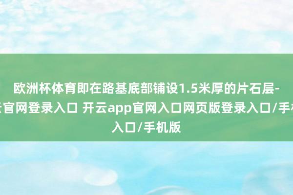 欧洲杯体育即在路基底部铺设1.5米厚的片石层-开云官网登录入口 开云app官网入口网页版登录入口/手机版