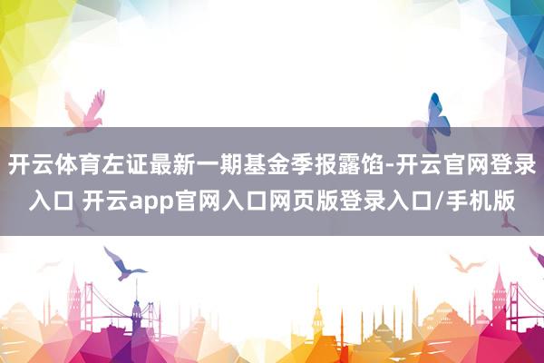 开云体育左证最新一期基金季报露馅-开云官网登录入口 开云app官网入口网页版登录入口/手机版