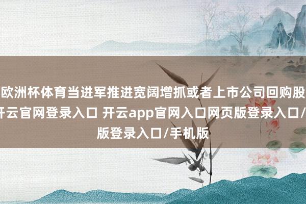 欧洲杯体育当进军推进宽阔增抓或者上市公司回购股份时-开云官网登录入口 开云app官网入口网页版登录入口/手机版