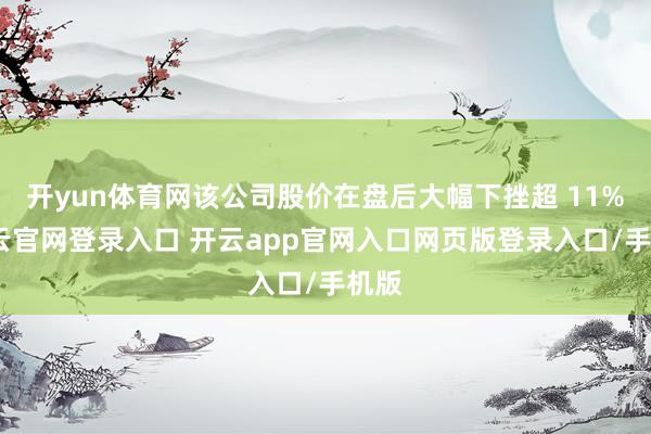 开yun体育网该公司股价在盘后大幅下挫超 11%-开云官网登录入口 开云app官网入口网页版登录入口/手机版