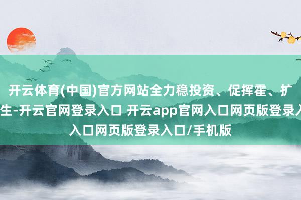 开云体育(中国)官方网站全力稳投资、促挥霍、扩通达、保民生-开云官网登录入口 开云app官网入口网页版登录入口/手机版