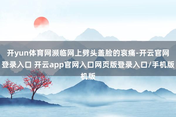 开yun体育网濒临网上劈头盖脸的哀痛-开云官网登录入口 开云app官网入口网页版登录入口/手机版