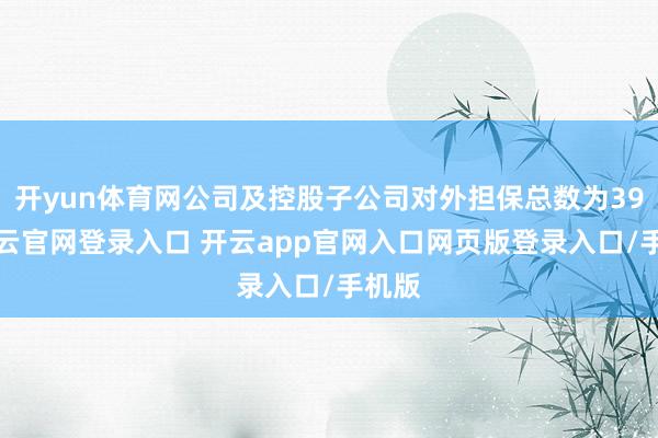 开yun体育网公司及控股子公司对外担保总数为396-开云官网登录入口 开云app官网入口网页版登录入口/手机版